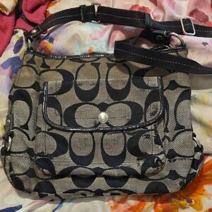 COACH.Stylish Black and Gray Women's Bag